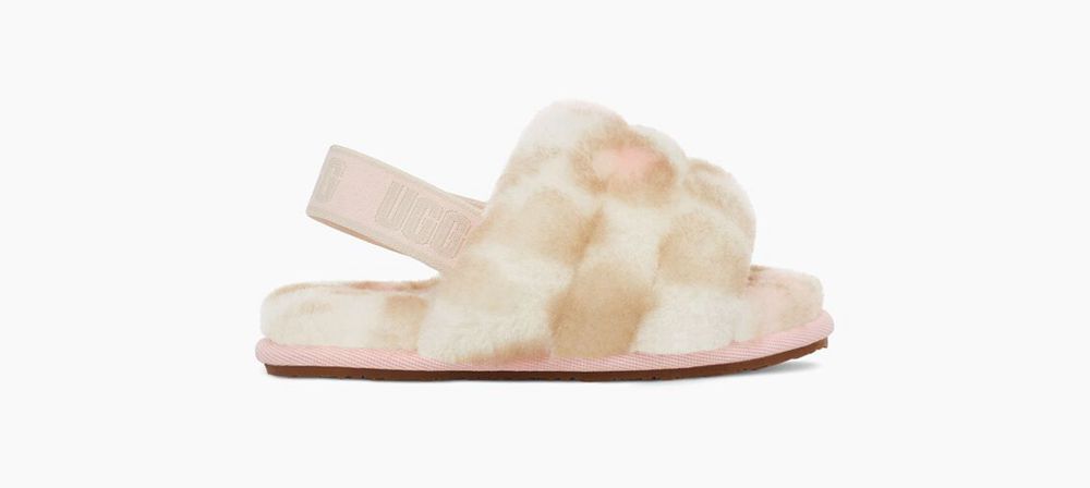 Ugg Slipper Toddlers - Ugg Fluff Yeah Her Print White - 749QIYHDJ